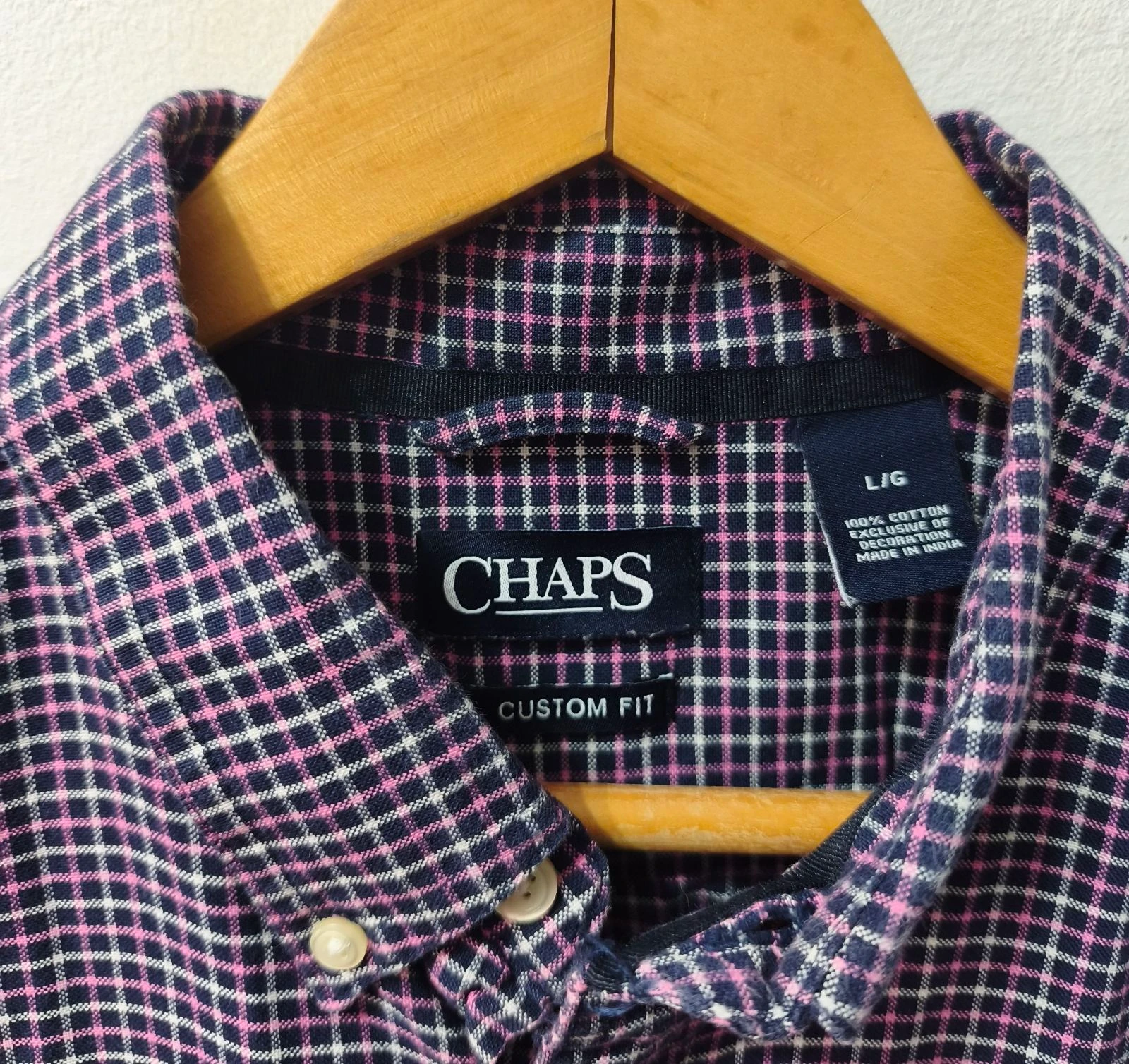 Custom fit geruite hemd Chaps heren Maat L – photo 4